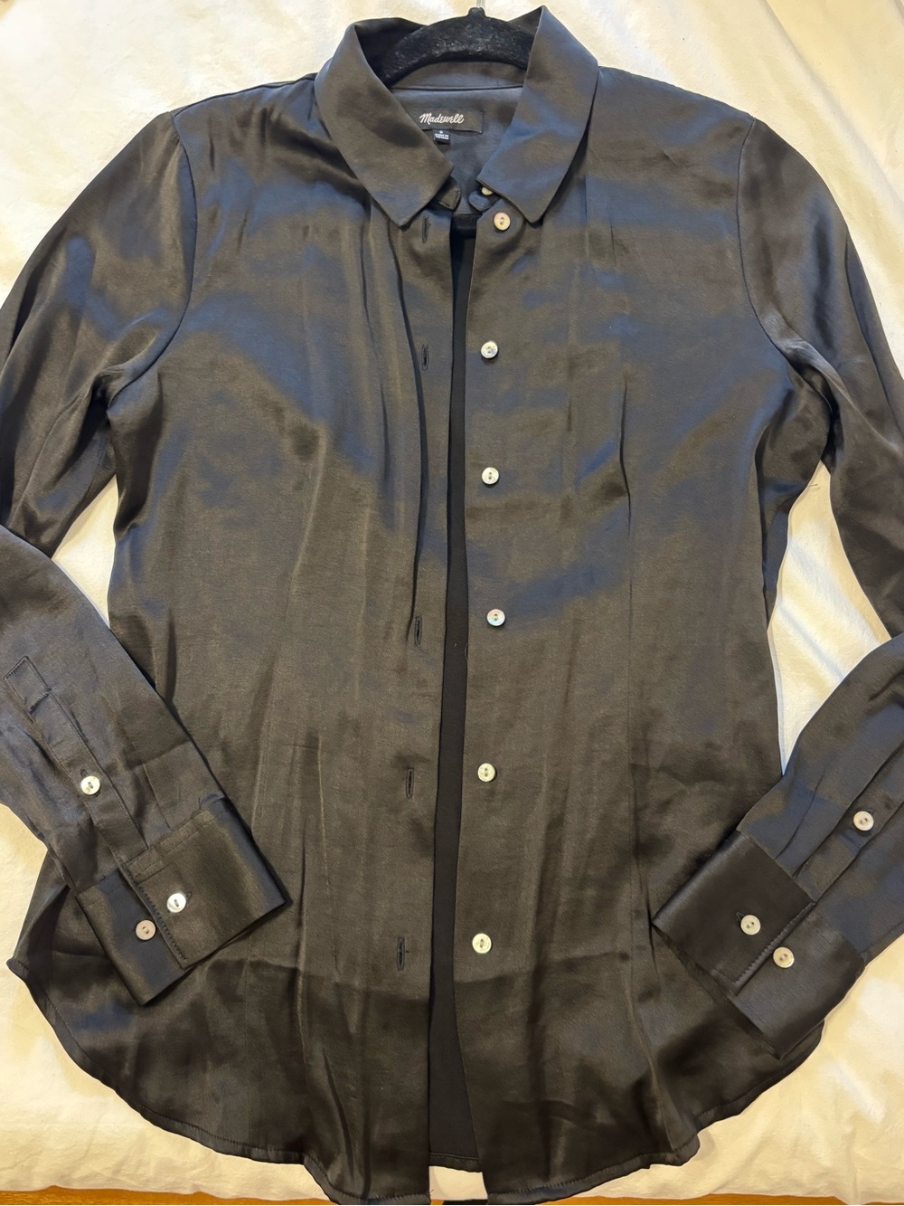 Madewell Silky Black Button-Up Blouse